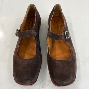 Kork-Ease Dark Brown Suede Mary Jane Shoes